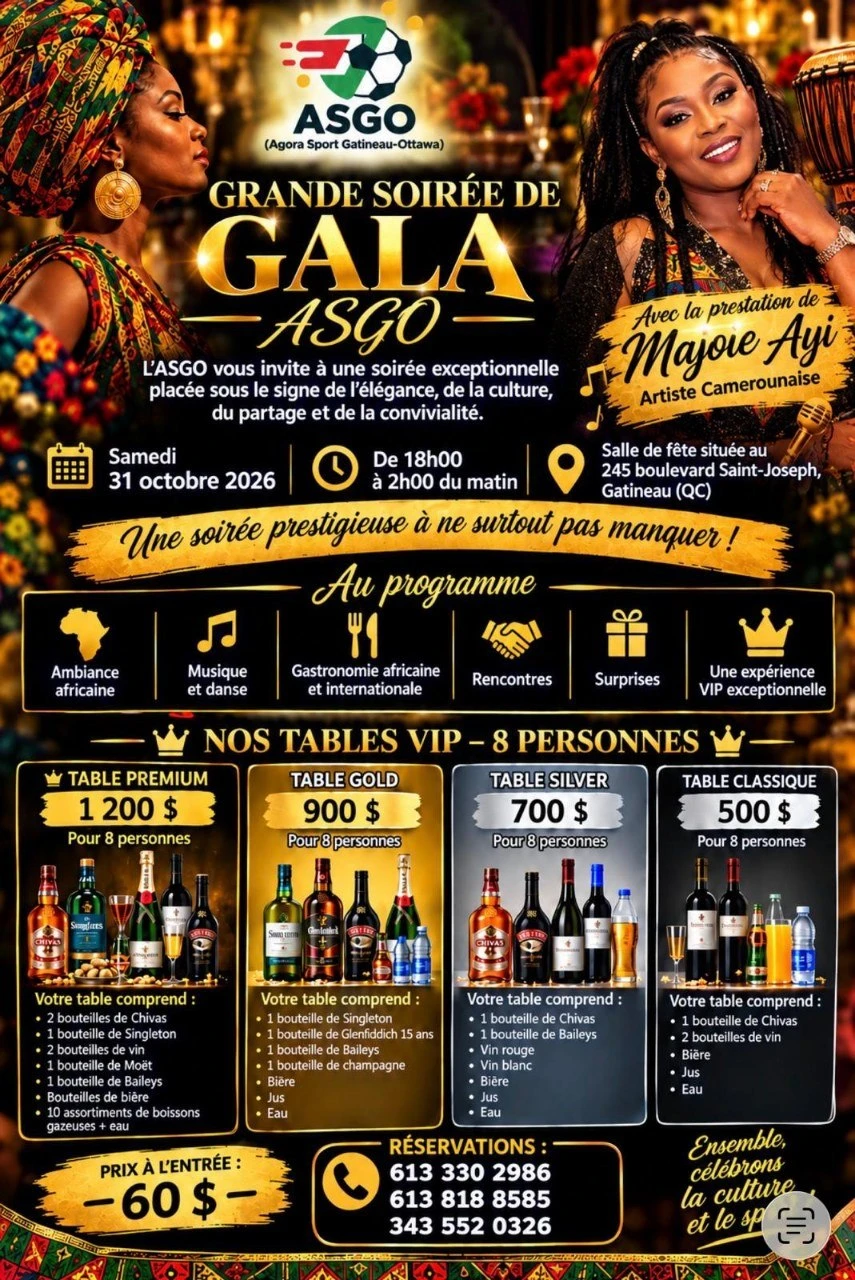 SOIRÉE DE GALA Organisé par ASGO